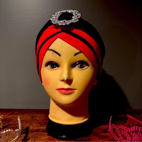 COPY - Courage Caps Chemo Sleep Turban Headwear Scarf Cap (Pink and Black) - Picture 6 of 7